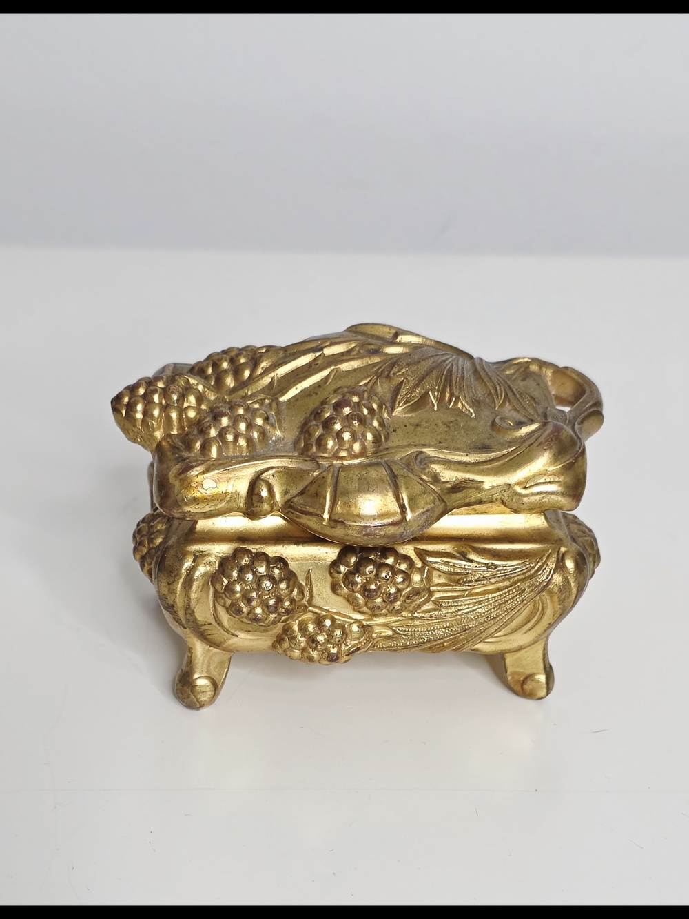 Antique 1800s Art Nouveau Ornate Gold Floral Jewelleryβ Casket/Trinket Box